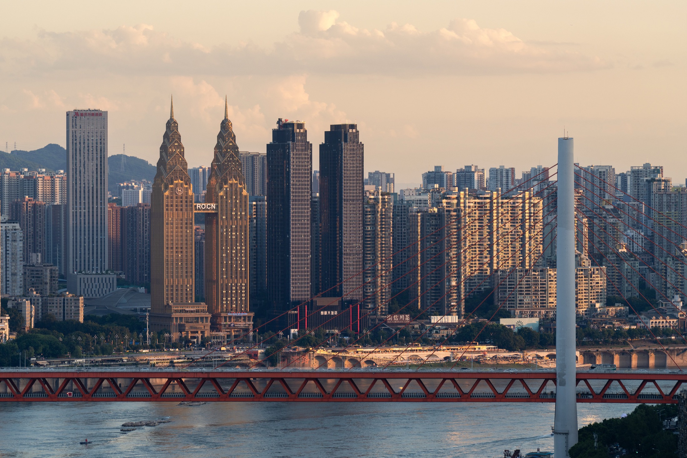 Yuzhong skyline at dusk, Chongqing