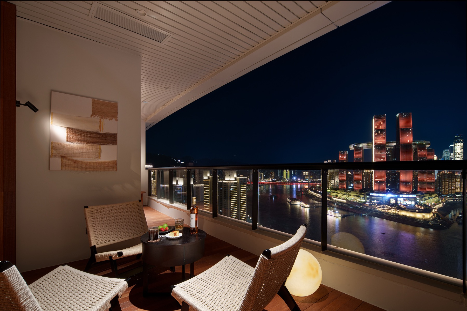 Two-river night view from the terrace